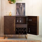 *WOONWINKEL* Dutchbone Class Wijnkast Visgraat En Messing, Huis en Inrichting, Woonaccessoires | Wijnrekken, Verzenden, Nieuw