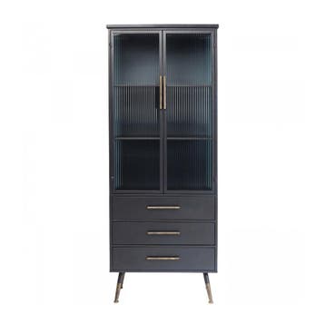 *WOONWINKEL* Kare Design Gomera Hoge Wandkast Met Ribbelglas, Huis en Inrichting, Kasten | Wandmeubels, Verzenden, Nieuw