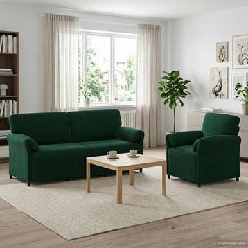 vidaXL Bankstel 2 st Donkergroen Fluweel, Huis en Inrichting, Banken | Bankstellen, Verzenden, Nieuw, Stof, Minder dan 150 cm