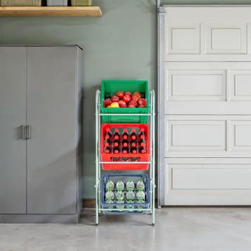 Rek voor 3 drankkratten - grijs, Verzenden, Nieuw