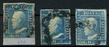 Italiaanse oude staten - Sicilië 1859 - Beeltenissen van, Gestempeld
