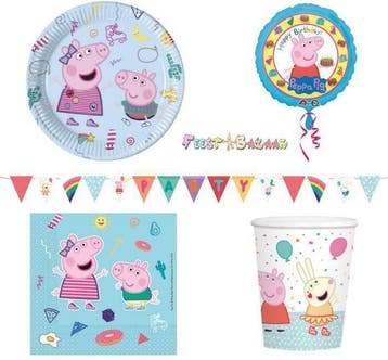 Peppa Pig Versiering Ballonnen Slingers Bekers Bordjes, Ophalen of Verzenden, Nieuw, Versiering, Overige