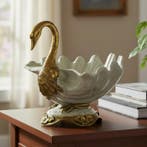 Tafelmiddenstuk - Brons, Porselein - Graceful Swan Bowl