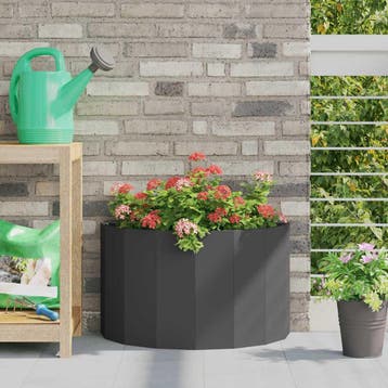 vidaXL Plantenbak Zwart 60 x 30 x 35 cm Staal, Verzenden, Minder dan 60 cm, Nieuw, Metaal
