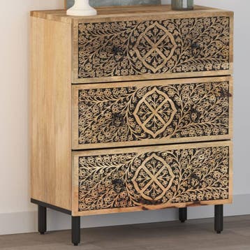 vidaXL Bijzetkast 60x33x75 cm massief mangohout, Huis en Inrichting, Kasten | Buffetkasten, Verzenden, Nieuw, 50 tot 100 cm, Minder dan 100 cm