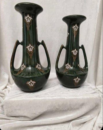 K&G Lunéville - Vaas met dubbele oren (2) - Creamware -