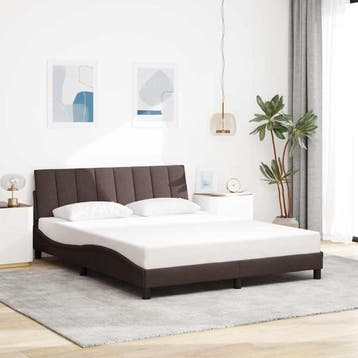 vidaXL Bedframe zonder matras Hanko stof donkerbruin, Bruin, Verzenden, 200 cm, Stof