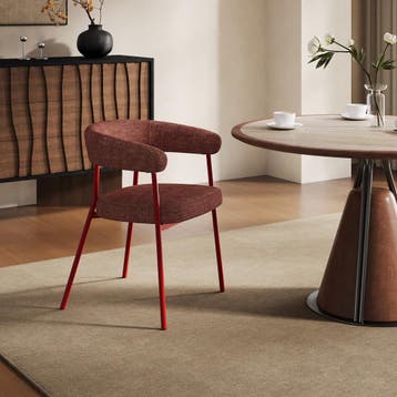 Eetkamerstoel set van 2 Huk 78x57x56 cm rood [en.casa], Huis en Inrichting, Verzenden, Nieuw