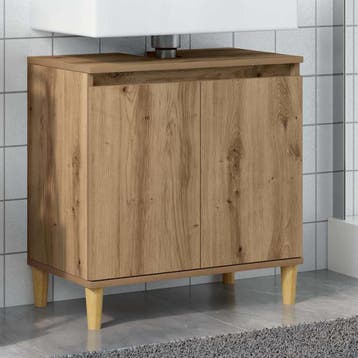 vidaXL Wastafelkast 58x33x60 cm bewerkt hout artisanaal, Verzenden, Nieuw