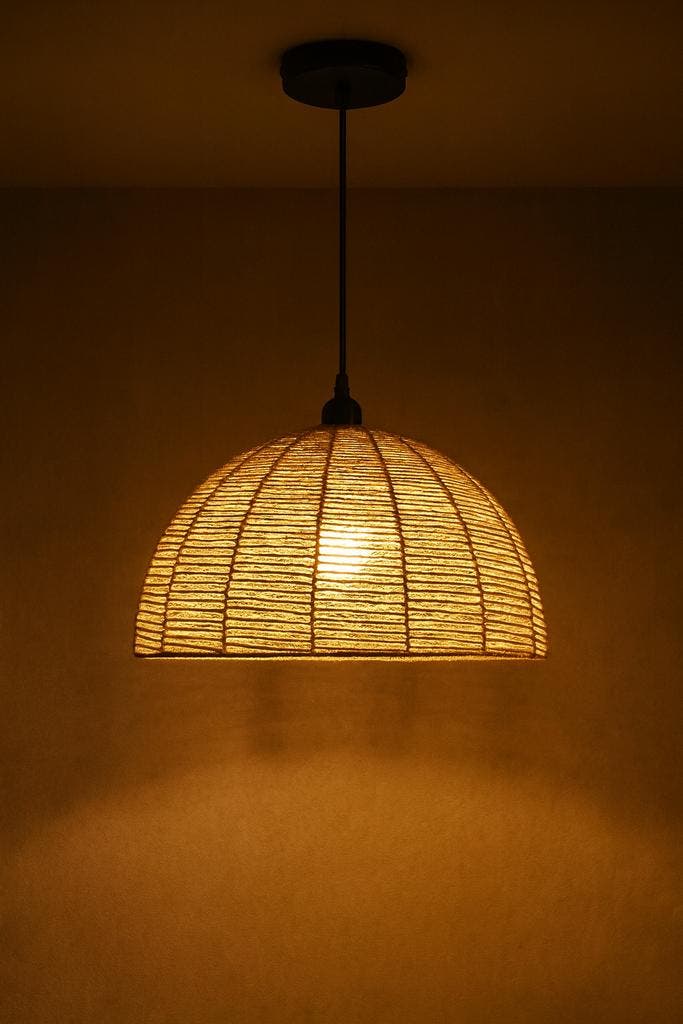Hanglamp Touw / Rotan | 40CM | E27 fitting | TUTTI, Huis en Inrichting, Lampen | Hanglampen, Nieuw, Ophalen of Verzenden