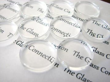 4 x cabochon glas transparant plat rond Ø 25mm, Ophalen of Verzenden, Nieuw, Bedel