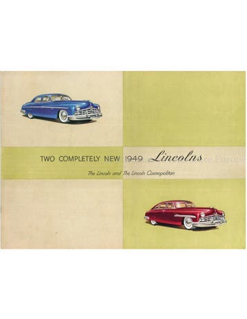1949 LINCOLN | LINCOLN COSMOPOLITAN BROCHURE ENGLISCH (USA), Nieuw, Author