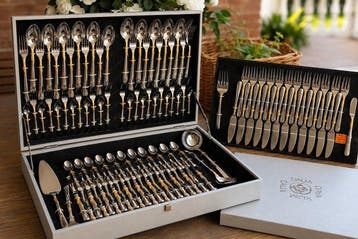 Dalia - Bestekset voor 12 personen (78) - Staal, Verguld