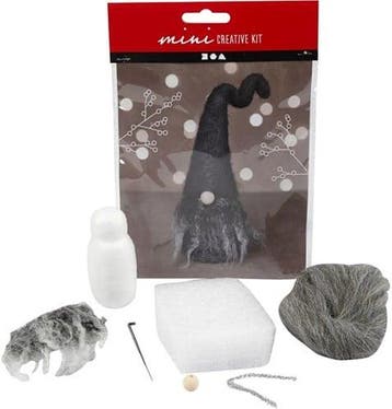 Diykit pakket hobbyset mini kerstgnoom grijze muts baard 13, Ophalen of Verzenden, Nieuw