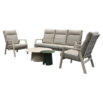 Barolo stoel bank loungeset 5 delig verstelbaar latte, Tuin en Terras, Ophalen of Verzenden, Nieuw, Aluminium