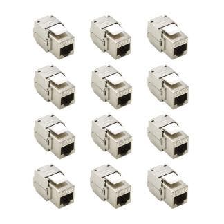Keystone RJ45 | Cat7 S/FTP | 12 stuks (Metaal, Verguld), Computers en Software, Pc- en Netwerkkabels, Nieuw, Verzenden