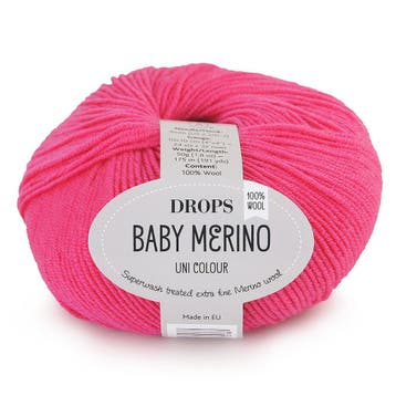 DROPS Baby Merino Uni Colour - 08 fuchsia - Wol Garen, Hobby en Vrije tijd, Ophalen of Verzenden, Nieuw