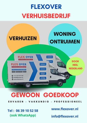 Goedkoop verhuisbedrijf - LOCHEM  --- Flexover --, Inpakservice, Opslag