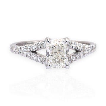 Ring - 18 karaat Witgoud - 1.26ct. tw. Diamant (Natuurlijk), Nieuw