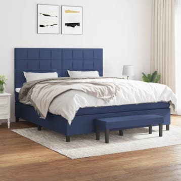vidaXL Boxspring met matras stof blauw 160x200 cm, 200 cm, Stof, 160 cm, Verzenden