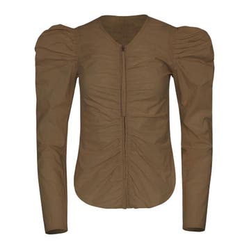 Marant Etoile • kaki blouse Benatea • 36 (FR38), Isabel Marant, Bruin, Verzenden, Nieuw