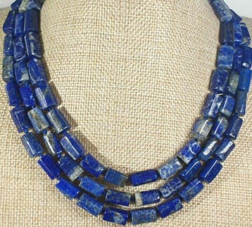Lapis lazuli NATUURLIJK uit Afghanistan - ZEER LANG - Vrede