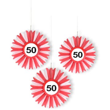 Honeycomb waaier verkeersbord 50 jaar, Hobby en Vrije tijd, Feestartikelen, Ophalen of Verzenden, Nieuw