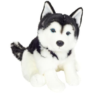 Husky knuffel hond - pluche - grijs/wit - 30 cm, Verzenden, Nieuw