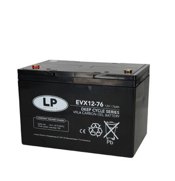 Landport (LP) AGM-GEL-Carbon accu EVX12-76 Deep Cycle 12 v, Caravans en Kamperen, Ophalen of Verzenden, Nieuw