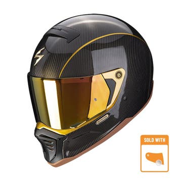 Scorpion EXO-HX1 Carbon Se Zwart-Goud Integraalhelm, Nieuw met kaartje, Overige merken, Heren, Verzenden