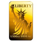 1/100 Troy Ounce - Goud .999 - 1/100 oz 9999 Fine Gold Bar, Postzegels en Munten