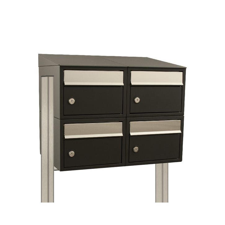 Brievenbusunit Brickset met statief 2-breed 2-hoog met dak -, Tuin en Terras, Brievenbussen, Nieuw, Verzenden