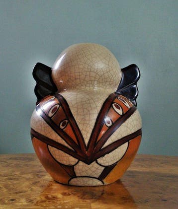 Auguste Mouzin et Cie (AMC) - Vaas - Africanisme vaas met, Antiek en Kunst, Antiek | Glas en Kristal