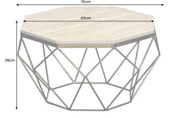 Handgemaakte salontafel DIAMOND 70cm beige travertijn, Huis en Inrichting, Tafels | Salontafels, Ophalen of Verzenden, Nieuw