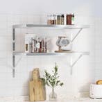vidaXL Wandschappen 2 st 75x40 cm roestvrijstaal, Verzenden, Nieuw