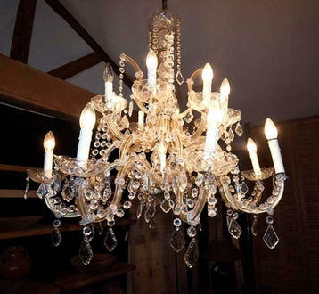 Kroonluchters, lusters, antieke kroonluchters, Achterhuis, Huis en Inrichting, Ophalen of Verzenden, Gebruikt, Glas