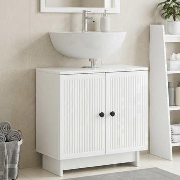 vidaXL Badkamer wastafelkast EDE Hoogglans Wit 59,5 x 31,5 x, Verzenden, Nieuw, Wastafelkast