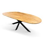 Organische eettafel mango / zwart met spinpoot Laagste prijs, Huis en Inrichting, Tafels | Eettafels, Overige materialen, Nieuw