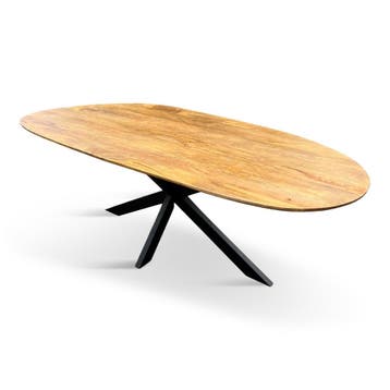 Organische eettafel mango / zwart met spinpoot Laagste prijs, Overige materialen, Nieuw, 50 tot 100 cm, Overige vormen