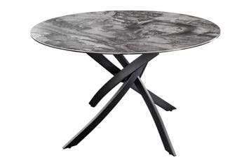 Ronde eettafel ALPINE 120cm taupe keramiek zwart metalen, Ophalen of Verzenden, Nieuw