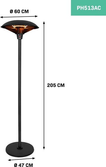 2dekans | VONROC – Terrasverwarmer Staand – 2000 W & 360, Ophalen of Verzenden, Zo goed als nieuw