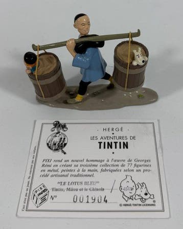 Beeldje - Figurine Tintin, Milou et le Chinois - Pixi - Lood, Nieuw