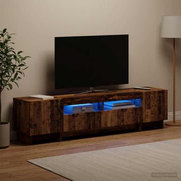 vidaXL 5-delige LED TV-kast Oud hout Bewerkt hout, Minder dan 50 cm, Verzenden, Nieuw, Minder dan 100 cm