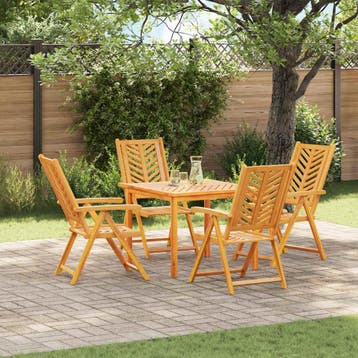 vidaXL Tuinstoel 4 st Bruin Massief Acaciahout, Tuin en Terras, Tuinstoelen, Verzenden, Nieuw