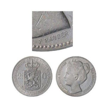 Nederland. Wilhelmina. 2 1/2 Gulden 1898 P zonder punt, Postzegels en Munten