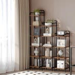 Smalle Industriële Boekenkast – Hout en Metaal Opbergrek, Verzenden, Nieuw