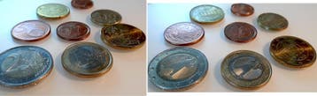 1 c 2 Euro 1 Cent bis 2 Euro 8 munten mit glattem Rand od..., Verzenden