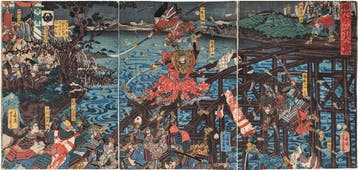 YOSHIKAZU • Genpei-oorlog • Zeldzaam strijd-drieluik •