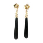 Gouden vintage oorhangers met onyx 14 kt, Ophalen of Verzenden, Nieuw