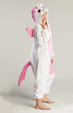 Onesie Wit Roze Pegasus Pak L-XL Eenhoornpak Kostuum Eenhoor, Maat 52/54 (L), Carnaval, Nieuw, Ophalen of Verzenden